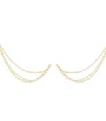 Designer 3 Line Pearl Earchain or Ear Support Earrings pearl hair-accessories