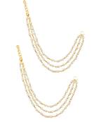 Designer 3 Line Pearl Earchain or Ear Support Earrings pearl hair-accessories