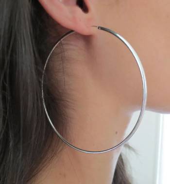 Classic Large Sized Silver hoops to be BOLD 3