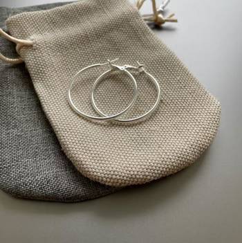Classic small sized silver hoops to be bold 2