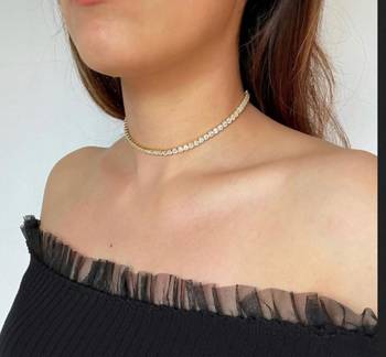 Gold diamond Adjustable Choker necklaces 	 1