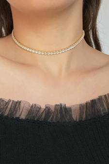  Gold diamond adjustable choker necklaces