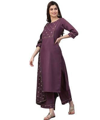 Purple printed viscose rayon combo-kurtis 2