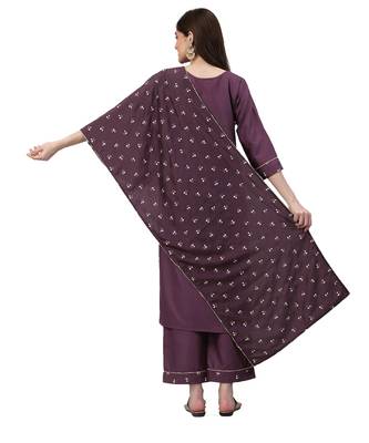 Purple printed viscose rayon combo-kurtis 3