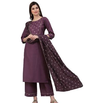 Purple printed viscose rayon combo-kurtis 4