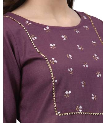 Purple printed viscose rayon combo-kurtis 5