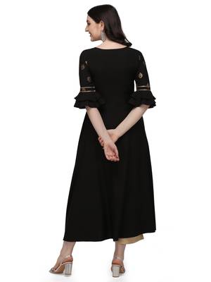 Black printed crepe kurtas-and-kurtis 2
