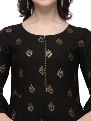 Black printed crepe kurtas-and-kurtis 4