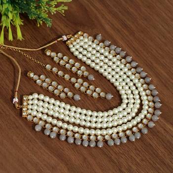 Grey pearl necklace-sets 1