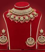 Orange pearl necklace-sets