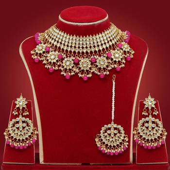 Pink pearl necklace-sets 1