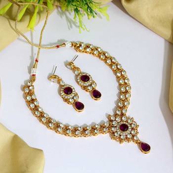 Purple pearl necklace-sets 1