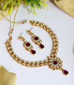 Purple pearl necklace-sets
