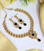 Black pearl necklace-sets
