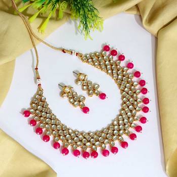 Pink pearl necklace-sets 1