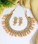 Orange pearl necklace-sets