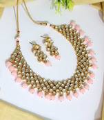 Pink pearl necklace-sets