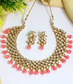Orange pearl necklace-sets