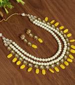 Yellow pearl necklace-sets