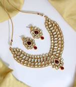 Maroon pearl necklace-sets