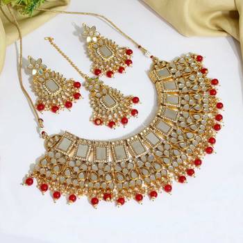 Red pearl necklace-sets 1