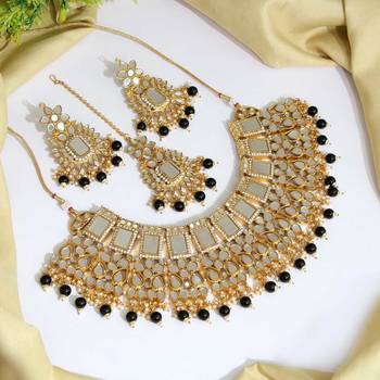 Black pearl necklace-sets 1