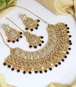 Black pearl necklace-sets