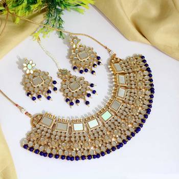 Blue pearl necklace-sets 1
