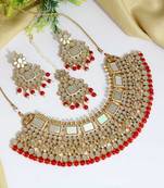 Red pearl necklace-sets