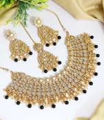 Black pearl necklace-sets