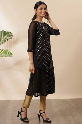 Black printed crepe kurtas-and-kurtis 3