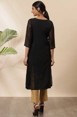 Black printed crepe kurtas-and-kurtis 4
