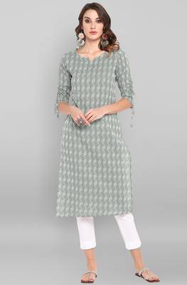 Grey woven cotton kurtas-and-kurtis 1