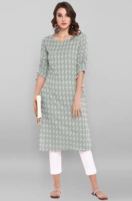 Grey woven cotton kurtas-and-kurtis 2