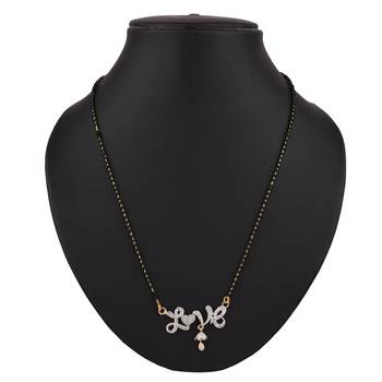 Black american diamond mangalsutra 2