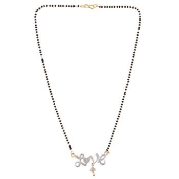 Black american diamond mangalsutra 3