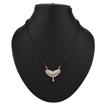  Black american diamond mangalsutra 2