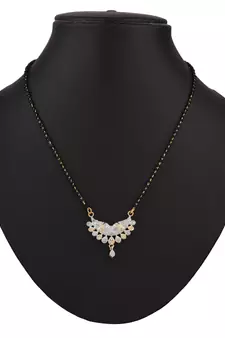  Black american diamond mangalsutra