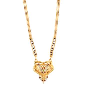 9blings Gold cubic zircon mangalsutra 1