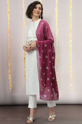 White plain silk blend salwar 1