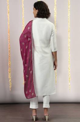 White plain silk blend salwar 3