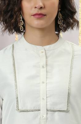 White plain silk blend salwar 4