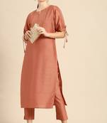 Peach gotta patti silk blend salwar