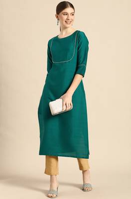Green plain silk blend salwar 2