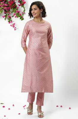 Pink floral print silk blend salwar 2