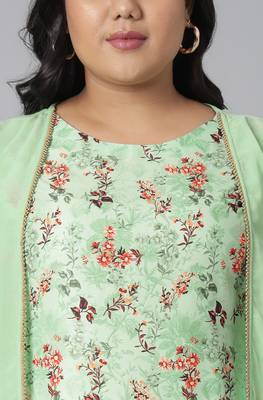XL LOVE by Janasya Green printed crepe kurtas-and-kurtis 5