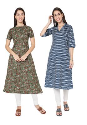 Multicolor printed cotton combo-kurtis 1