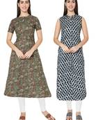Multicolor printed cotton combo-kurtis