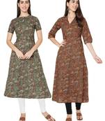 Multicolor printed cotton combo-kurtis