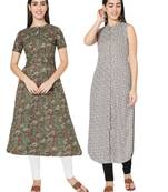 Multicolor printed cotton combo-kurtis